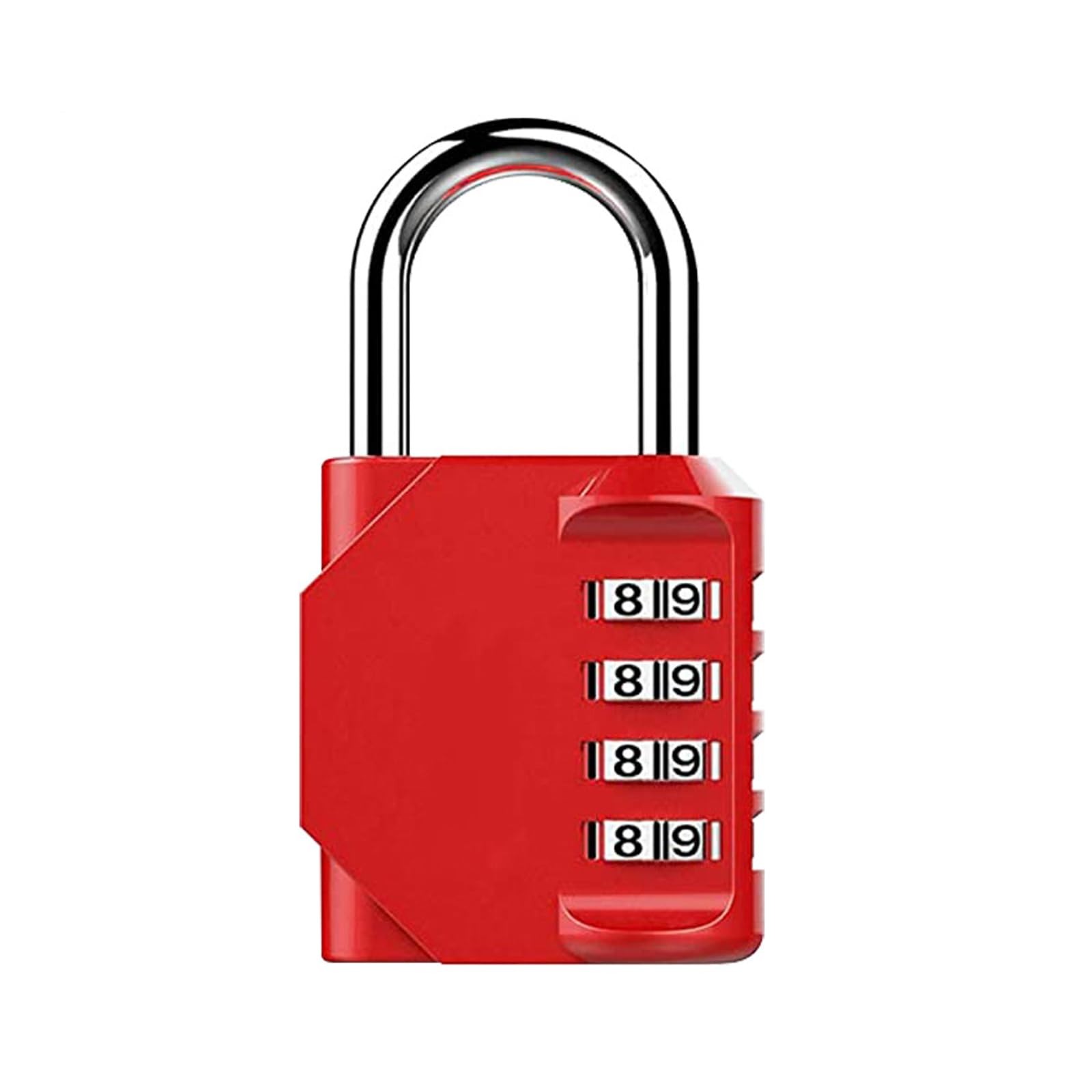 Combination Lock 4 Digit, Resettable Locker Lock,Waterproof Metal Red
