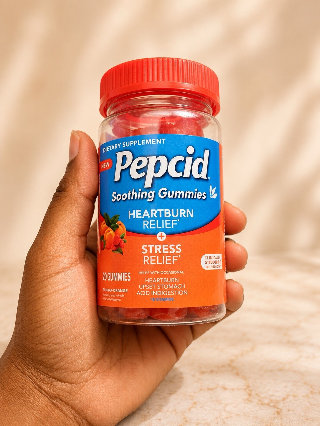 Pepcid Soothing Gummies Heartburn & Stress Relief 20 Gummies Exp 01/2027