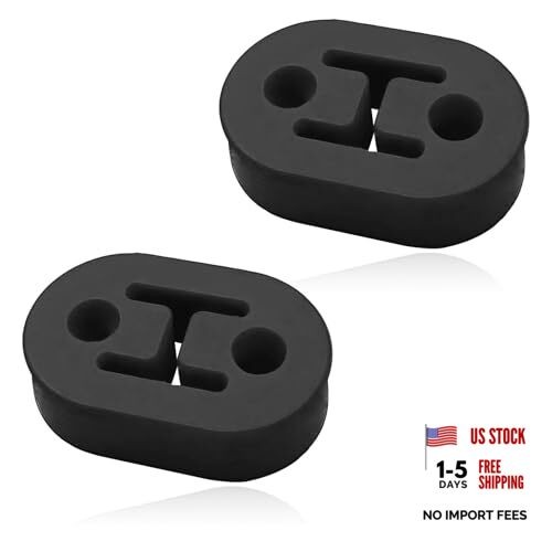 Exhaust Hanger Rubber 2 Holes Adjustable Insulator Bushing Rubber black