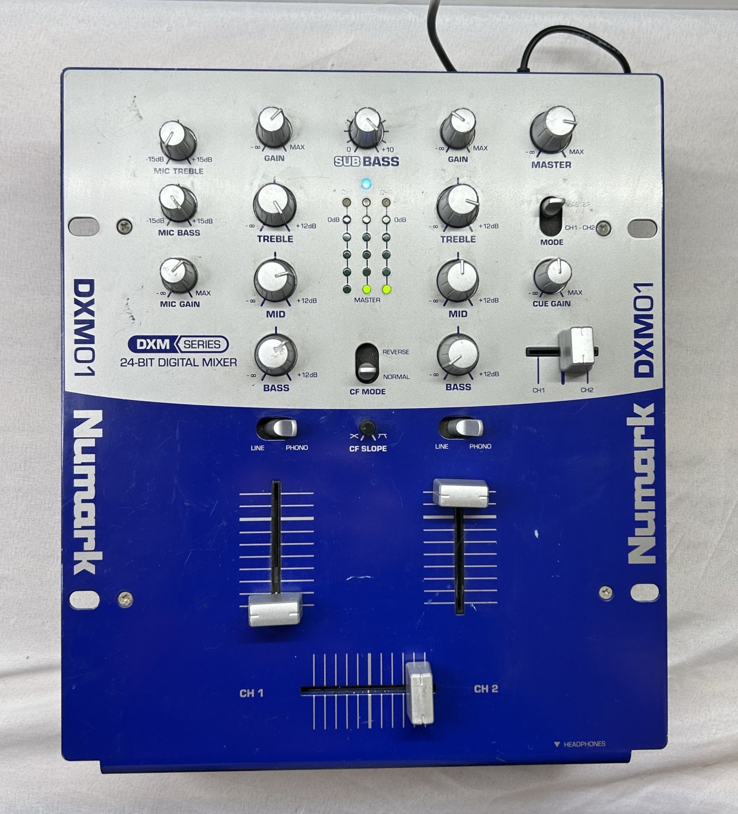 Numark DXM01 2 Channel 24bit BPM Counter DJ Mixer Working + Power Supply