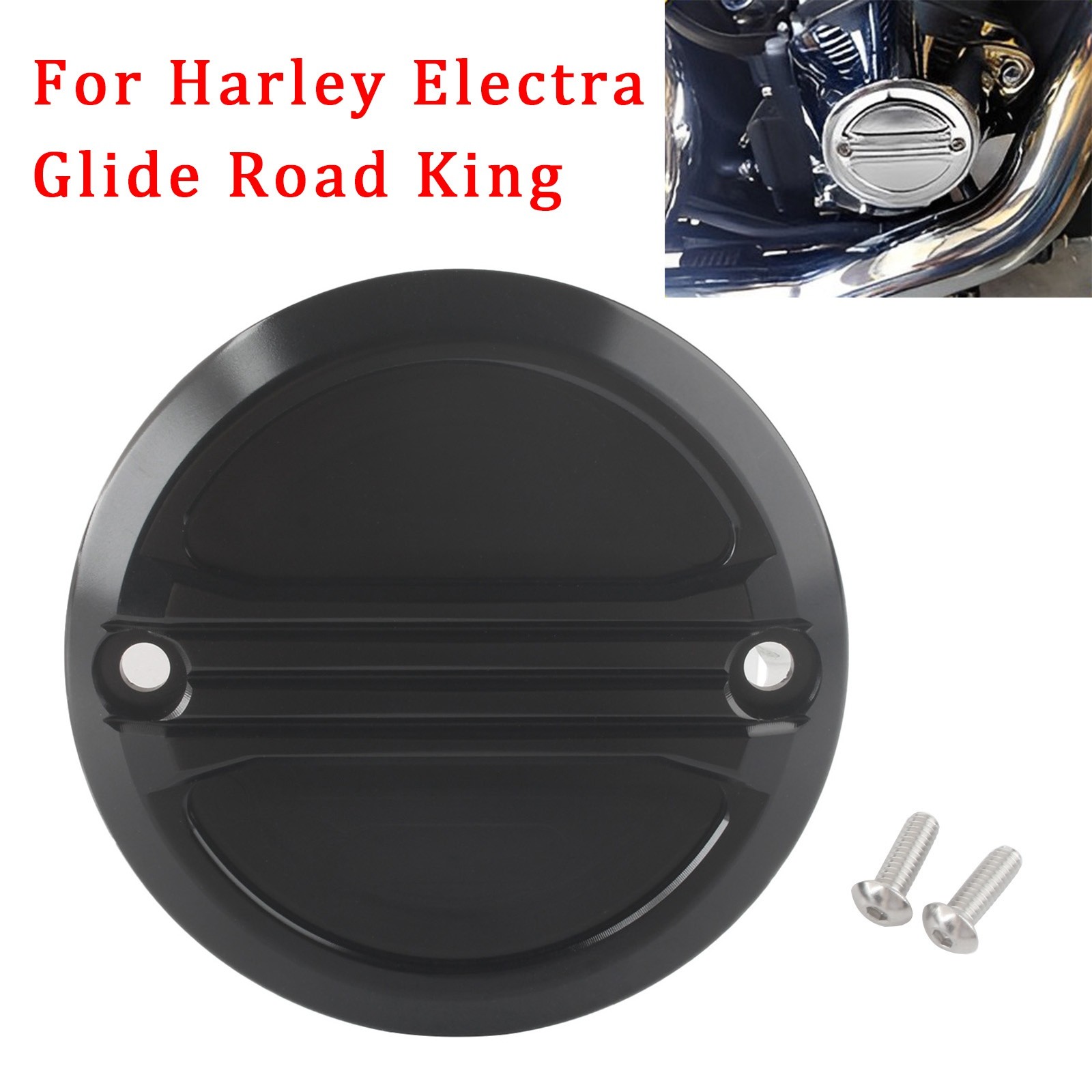 2 Holes Timing Points Cover Black Fit For Harley Dyna Softail Touring Road King
