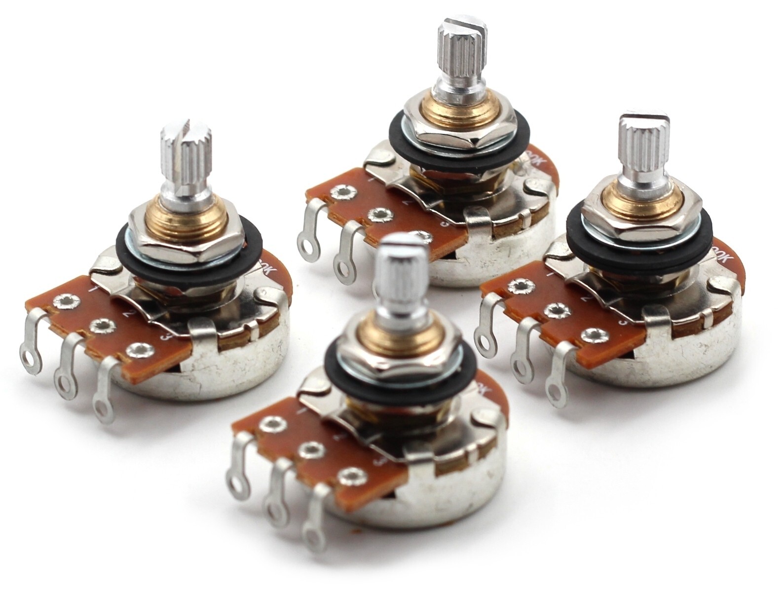 Bourns 500k Potentiometer - Short Split Shaft Audio Taper, Low Friction Pot (4x)