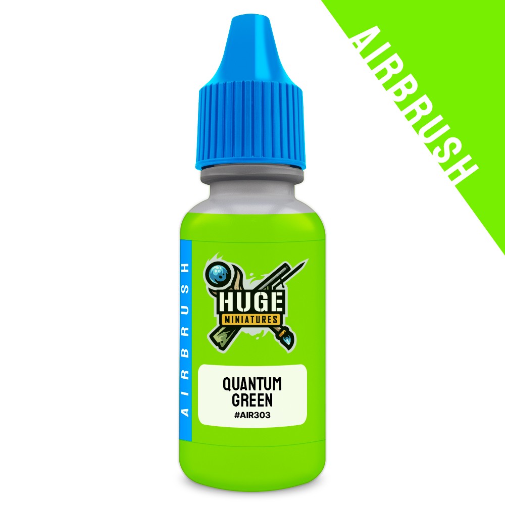 Huge Miniatures Airbrush Paint, Quantum Green Acrylic Fluorescent – 17ml Bottle