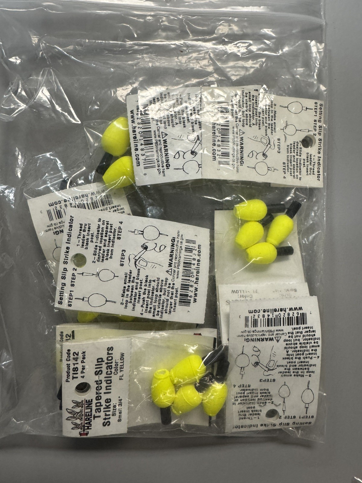 Hareline Tapered Slip Strike Indicators Size MedIum 7/8" FL YELLOW