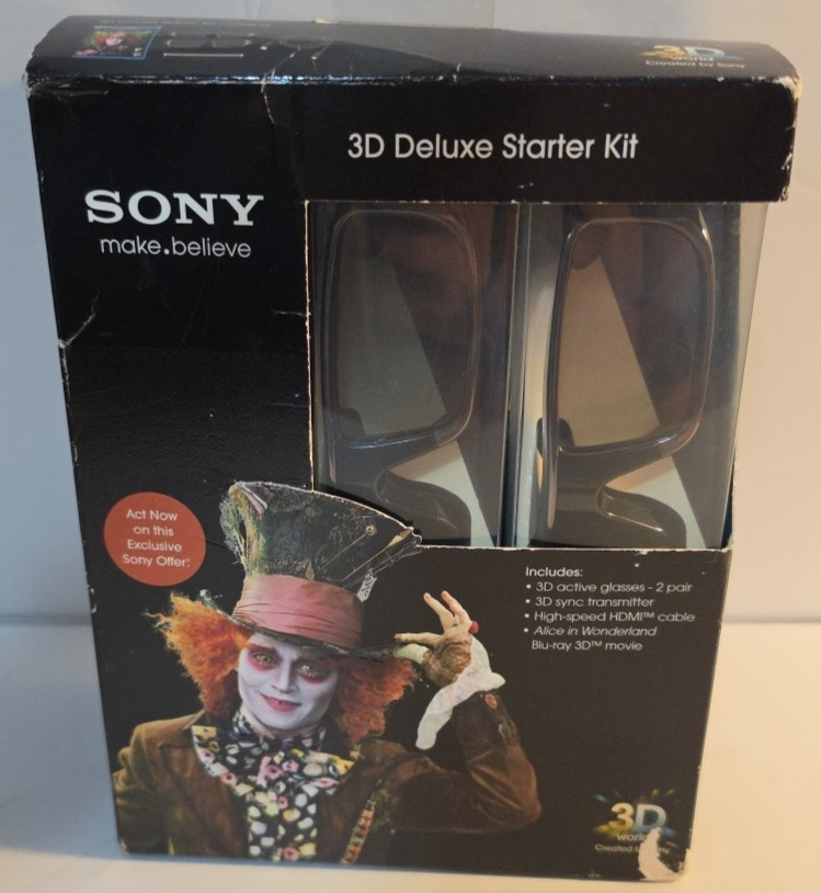 2010 SONY 3D Alice In Wonderland Blu-Ray 3D Movie Deluxe Starter Kit V-E1B