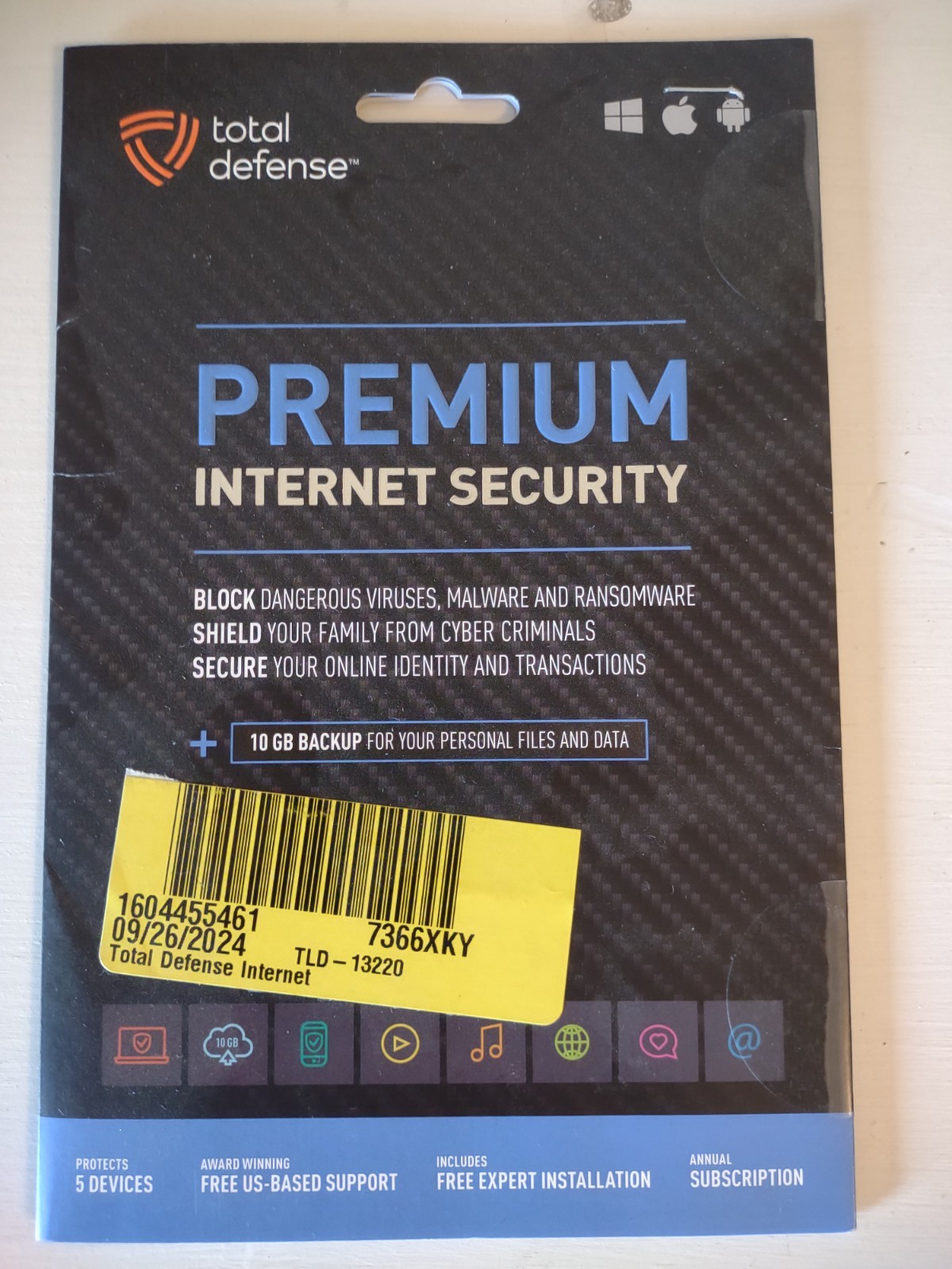 Total Defense Premium Internet Security (TLD13220 5 devices/1yr 10GB Sealed)