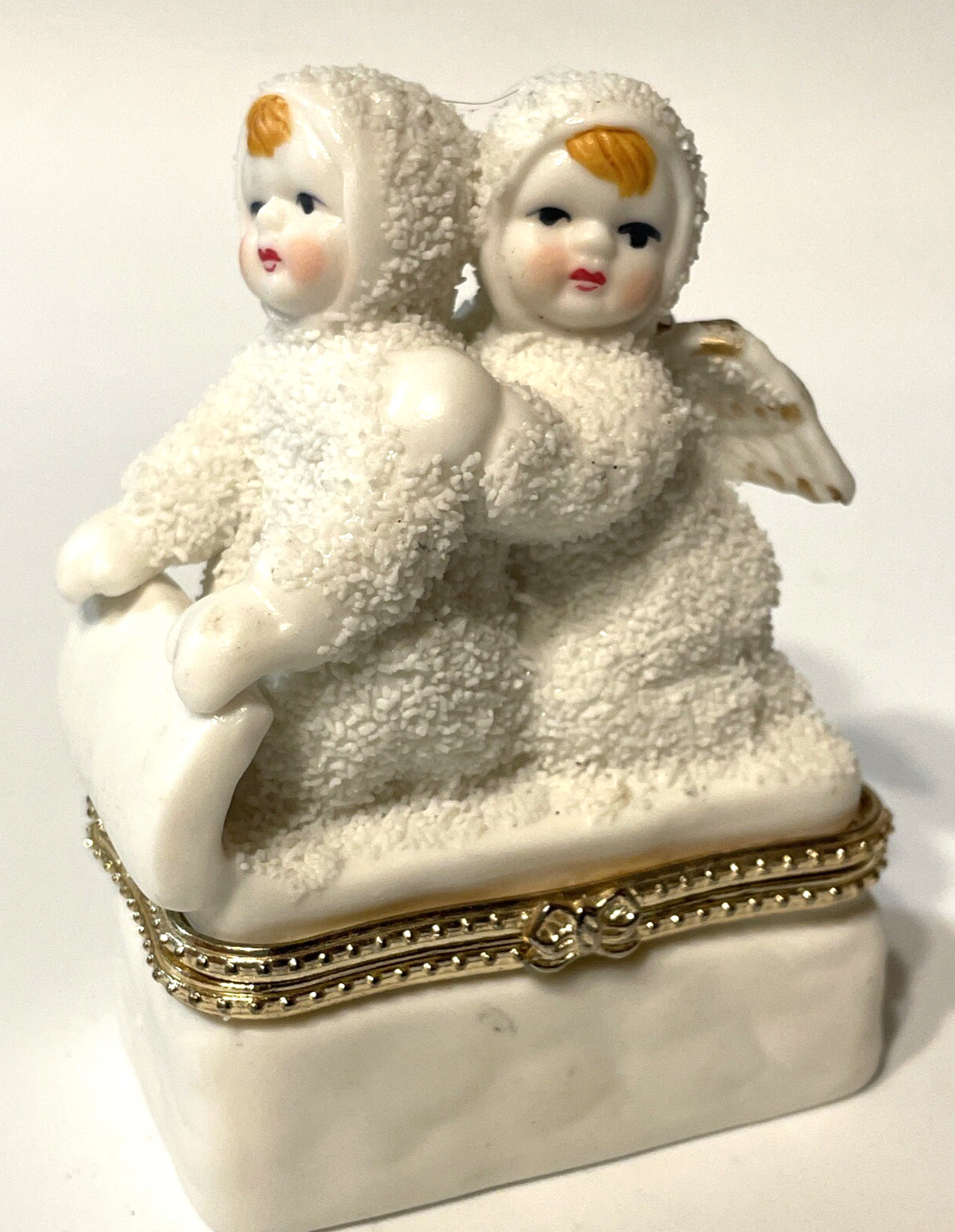 Trinket Box Vintage Snowbabies Angels 2 Angels On Top