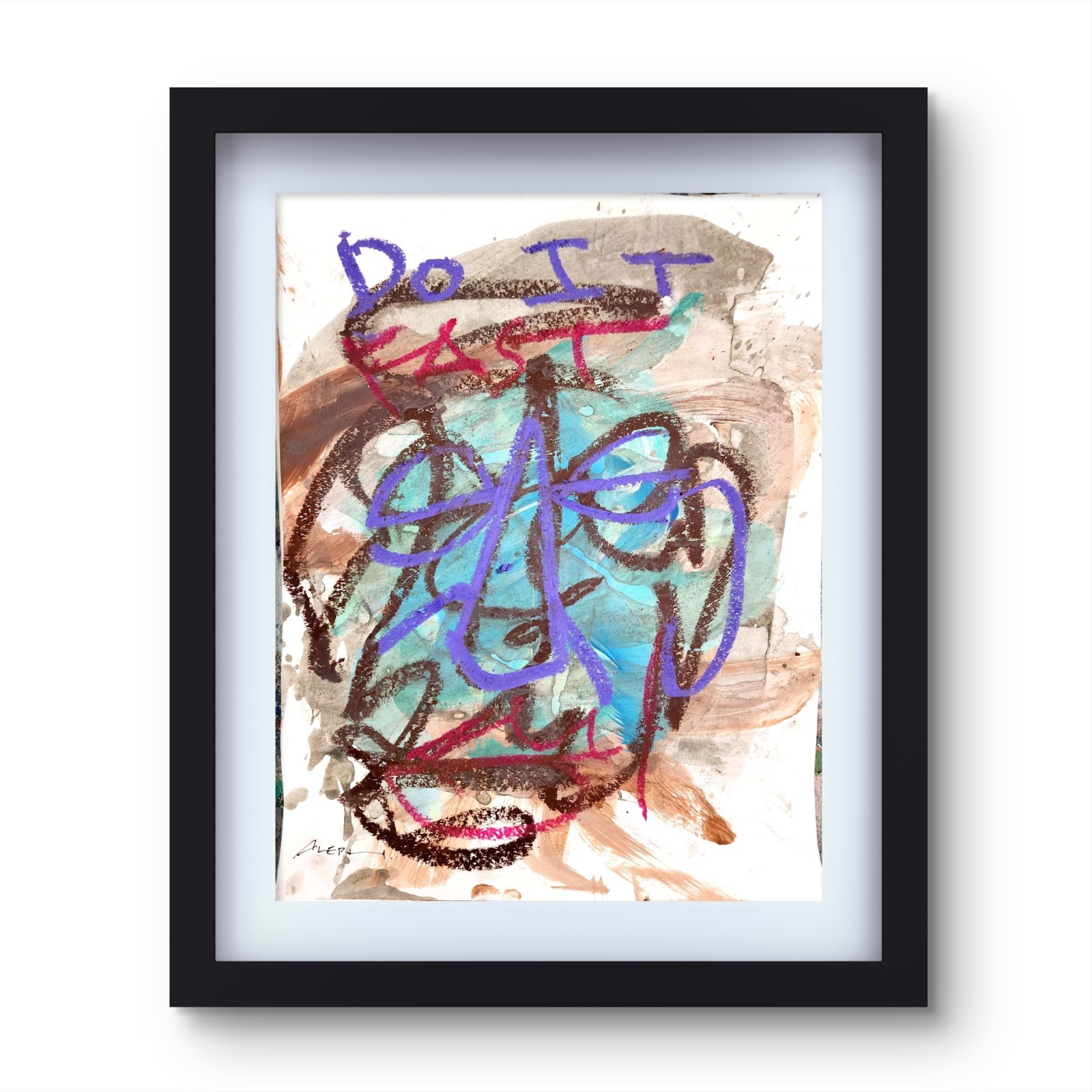 Aleph Original Art 14x11 Neo Expressionism Original Artwork on Gallery Paper