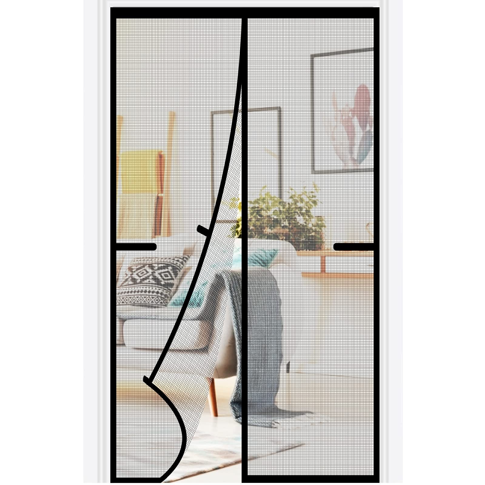 Magnetic Screen Door 36x78 inch Heavy Duty Magnetic Curtain Door Reinforced F...