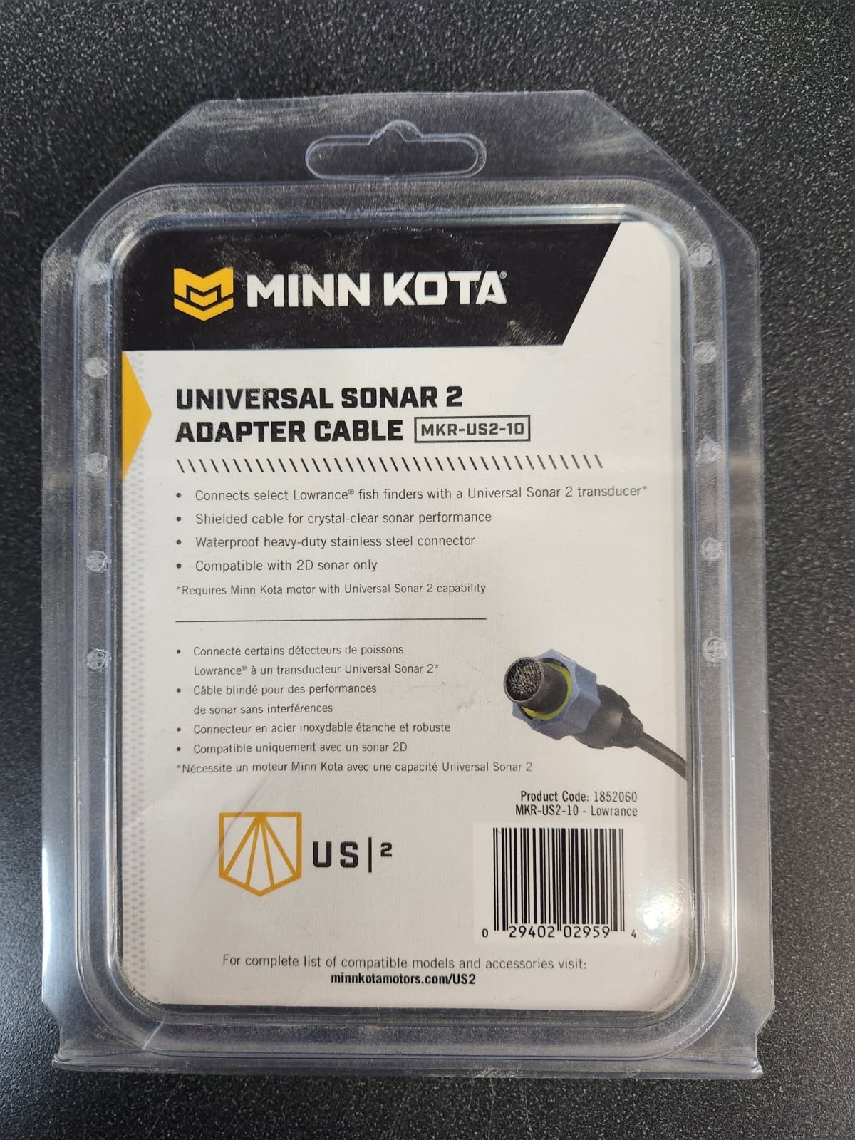 New OEM MinnKota US2 Adapter Cable / MKR-US2-10 - Lowrance 1852060
