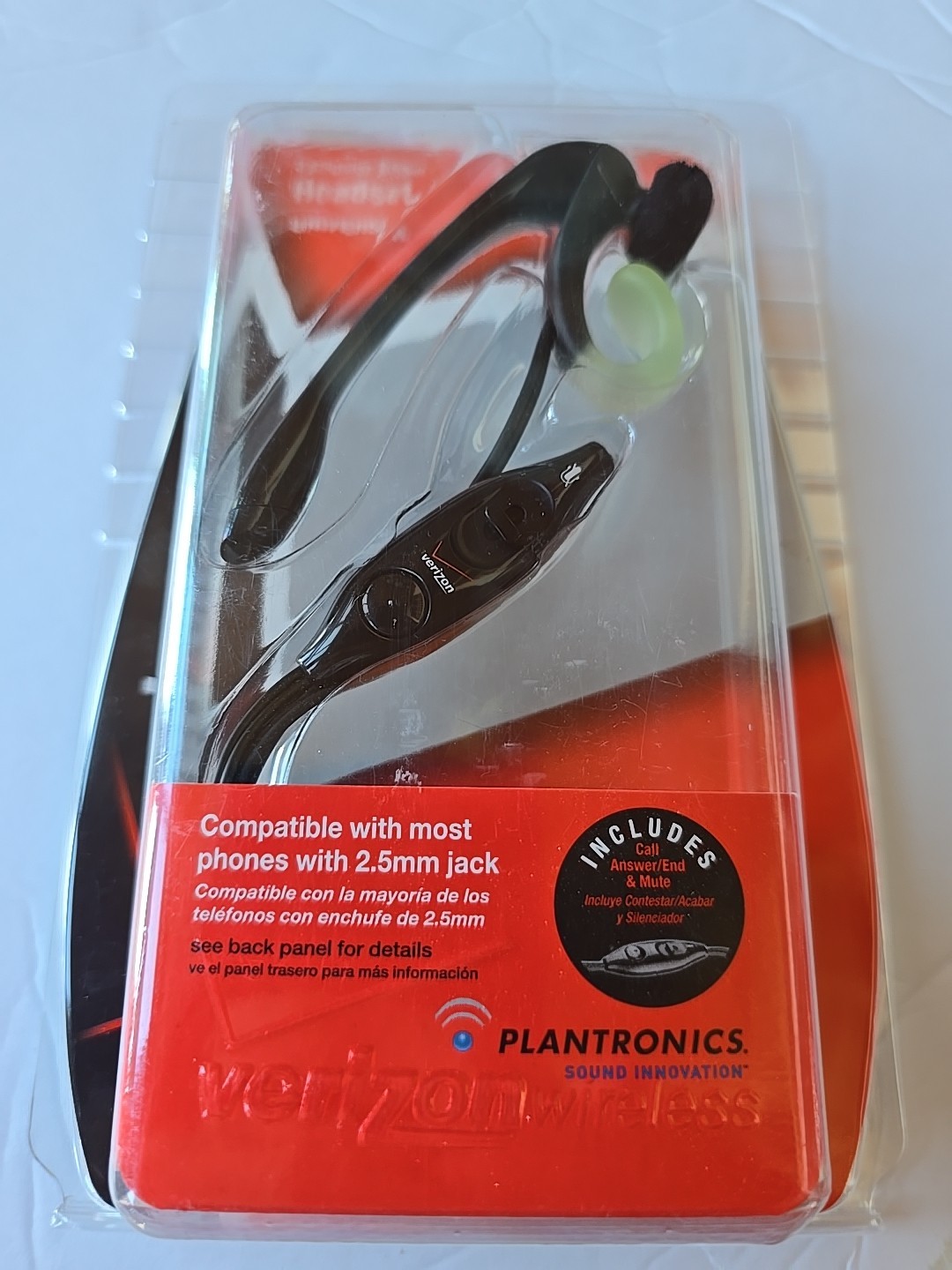 Verizon Plantronics Exclusive Boom Headset Model MX250MCAE 2.5mm Port NEW