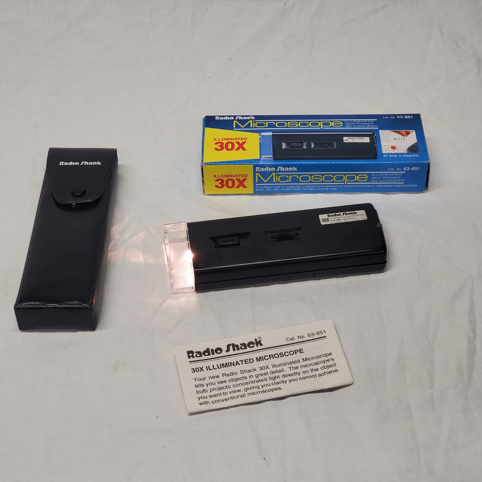 Vtg Micronta 30x Illuminated Microscope With Carrying Case 63-851 NOS