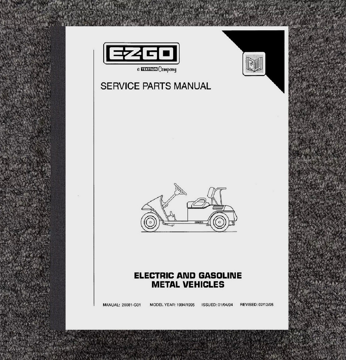 GAS Golf Cart Service Parts Manual 1994 1995 Medalist Freedom Electric  081 EZGO