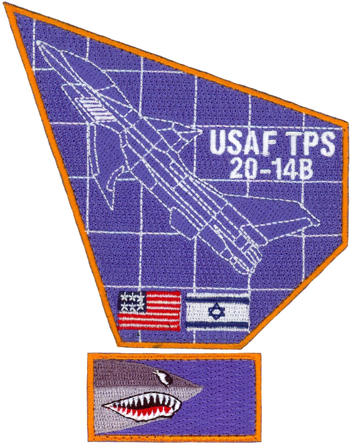 USAF TEST PILOT SCHOOL CLASS 2014 B  - SHARK - PATCH - SET