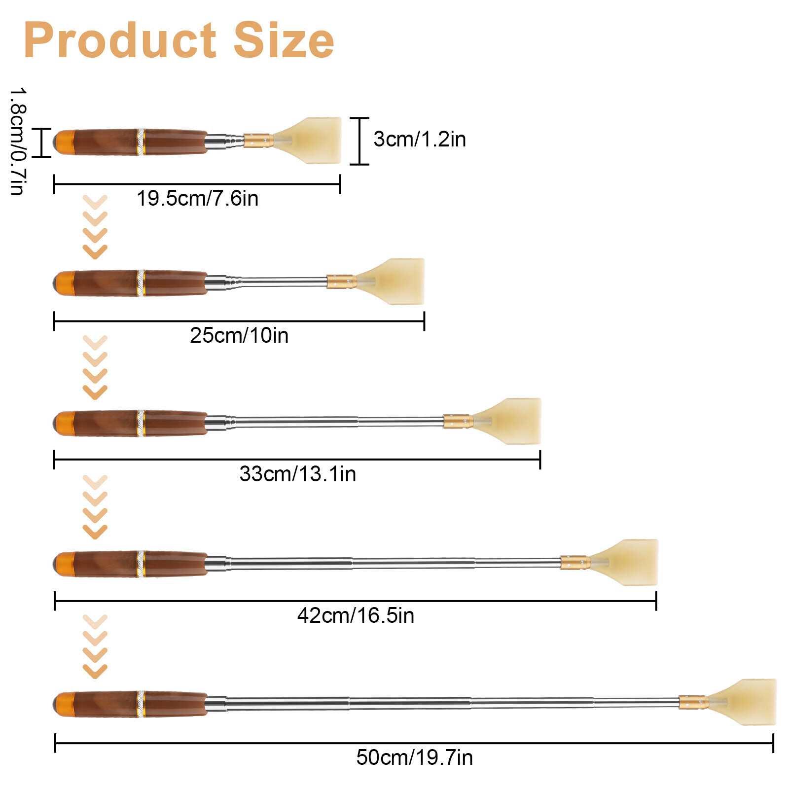 2x Telescoping Back Scratcher, Relieve Itching Tool, Portable Acupoint Massager