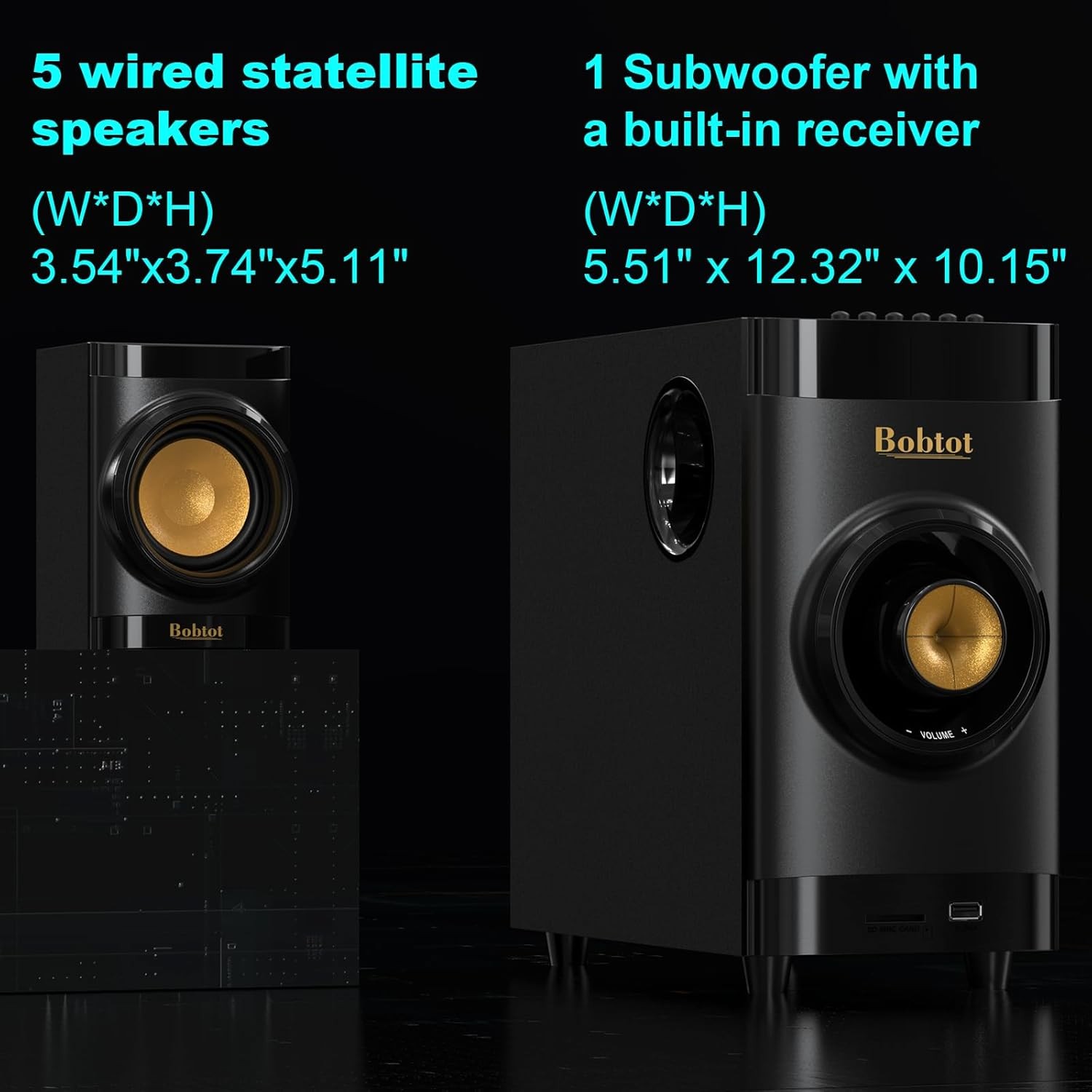 5.1 Channel Surround Sound System w/ 4" Subwoofer Bluetooth ARC