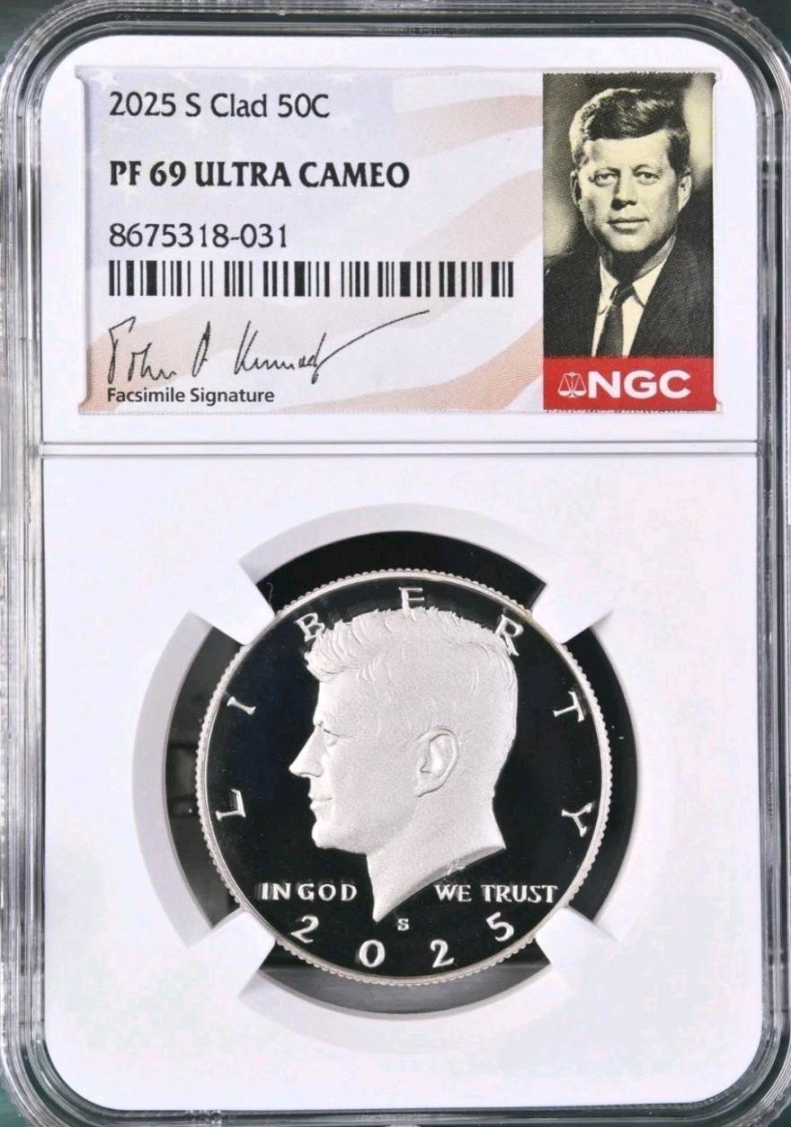 2025 S Kennedy Clad Half Dollar 50C NGC PF69 UCam Signature Label