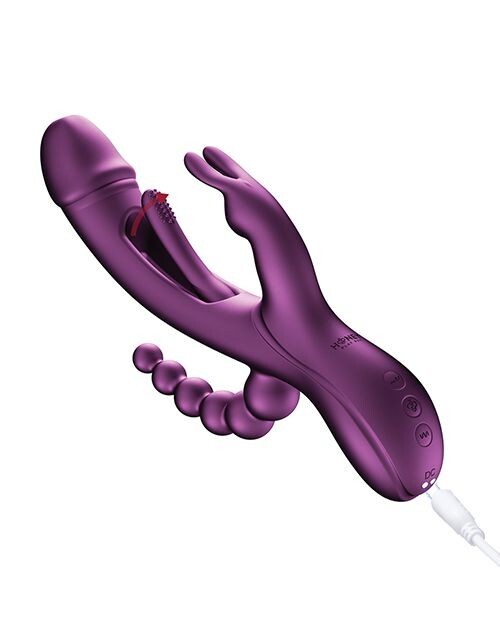 TRILUX KINKY G-SPOT TAPPING RABBIT VIBRATOR TRIPLE STIMULATION WITH ANAL BRADS