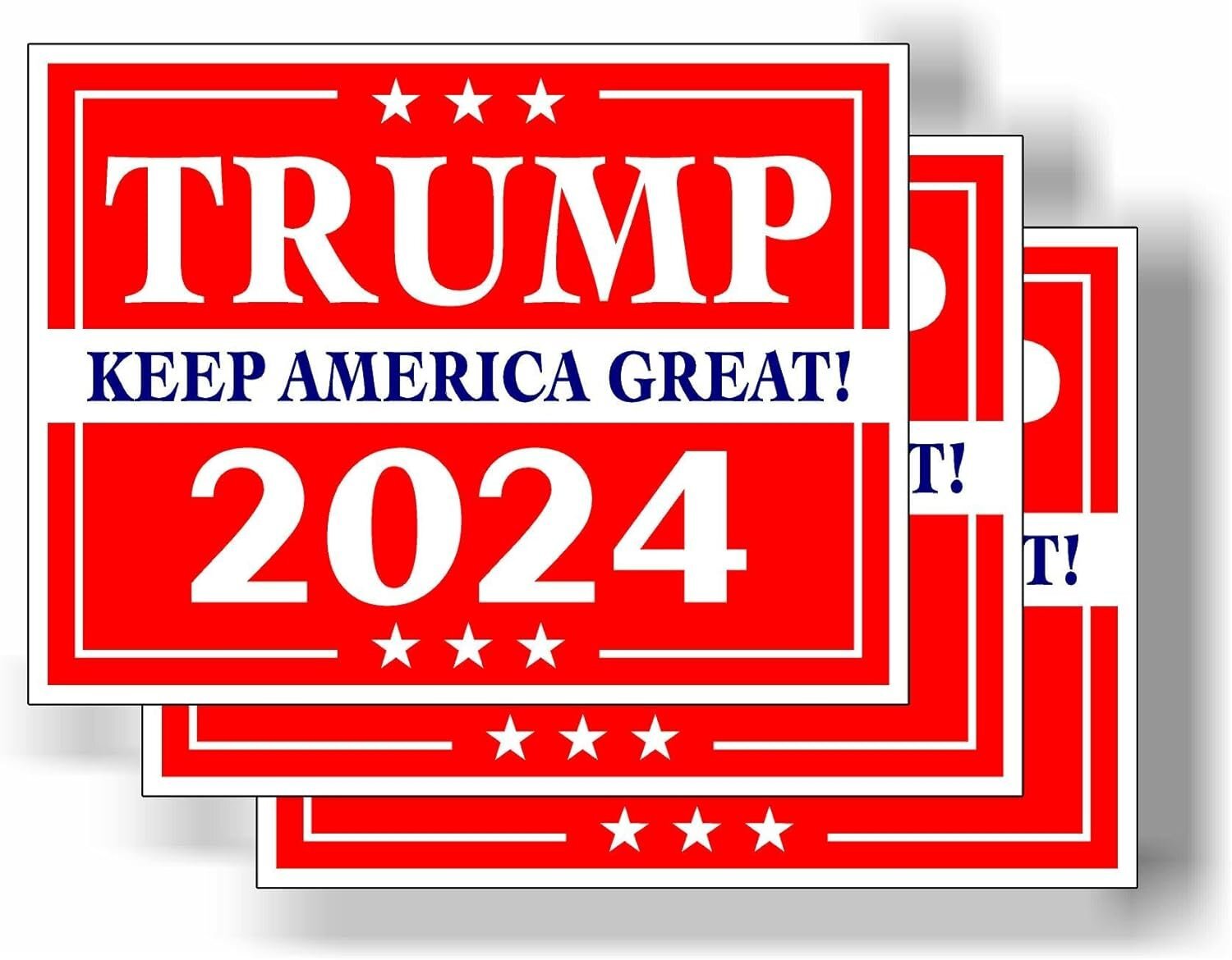 3 Pack Eco Trump 2024 Red Keep America Great Political Bumper Magnet 4 in x 3 in