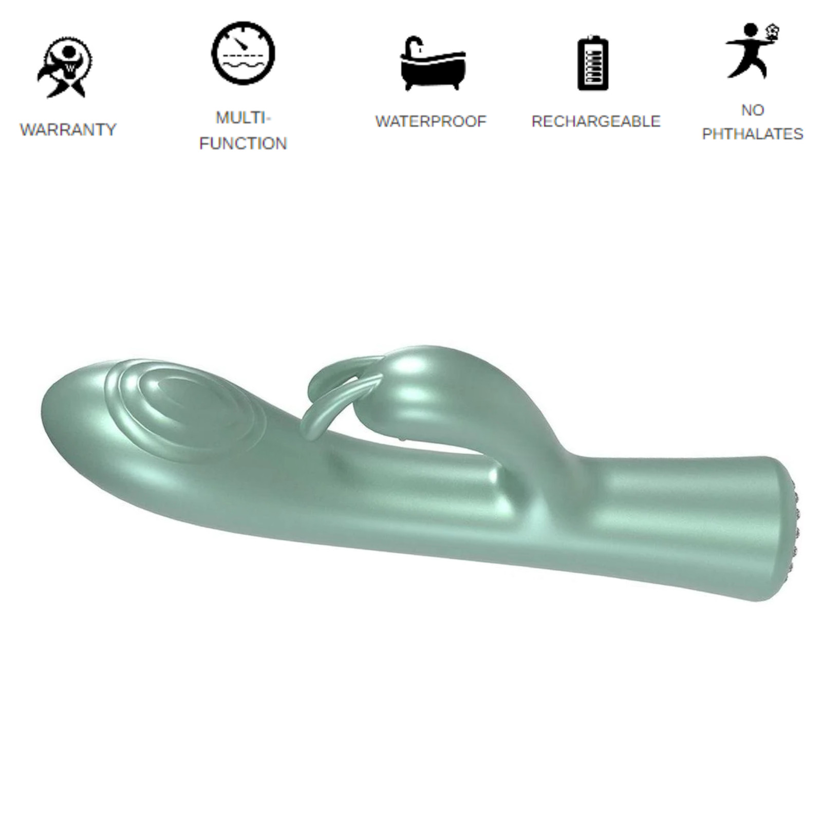 Rechargeable Rabbit Vibrator Silicone Powerful Vibrating G-spot Clit Stimulator