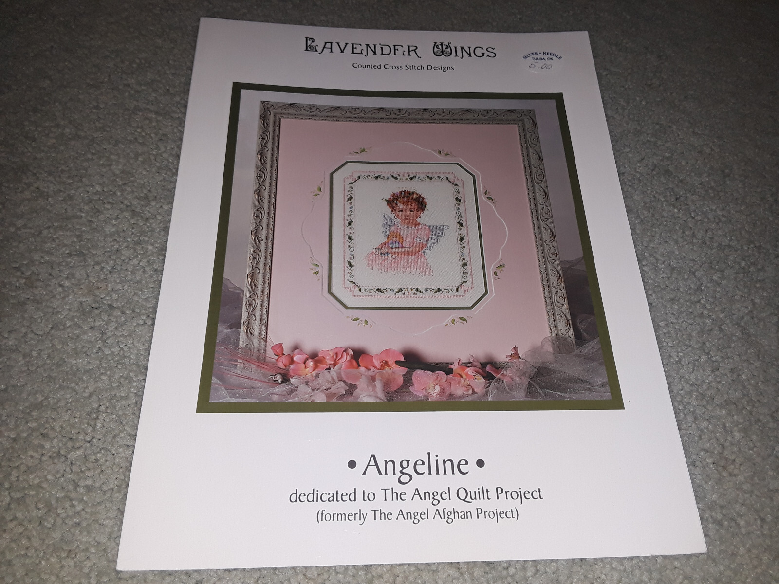 NEW LAVENDER WINGS "ANGELINE" CROSS STITCH CHART