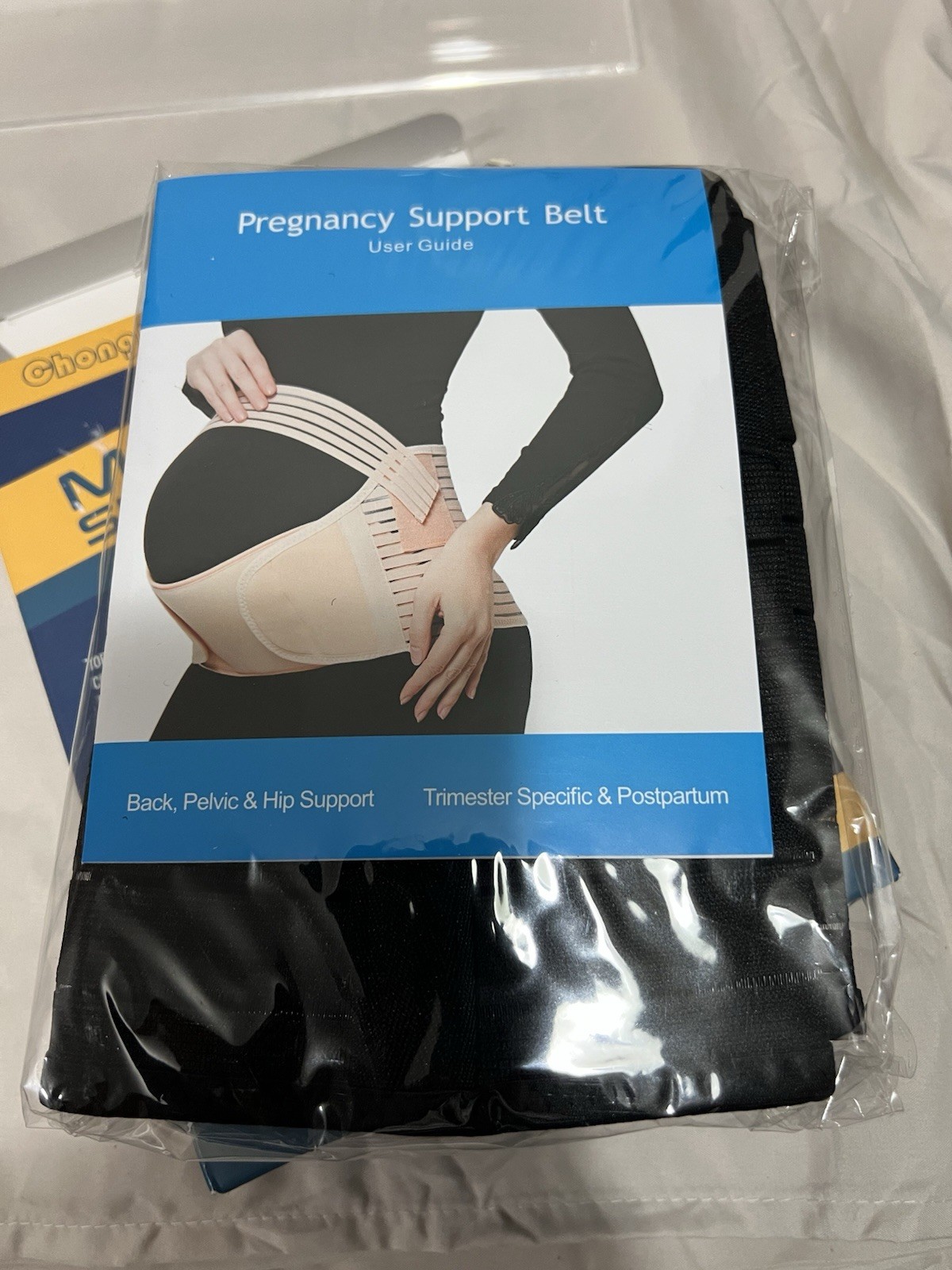 Maternity Support Belly Band Belt Adjustable Black Size L ChongErfei