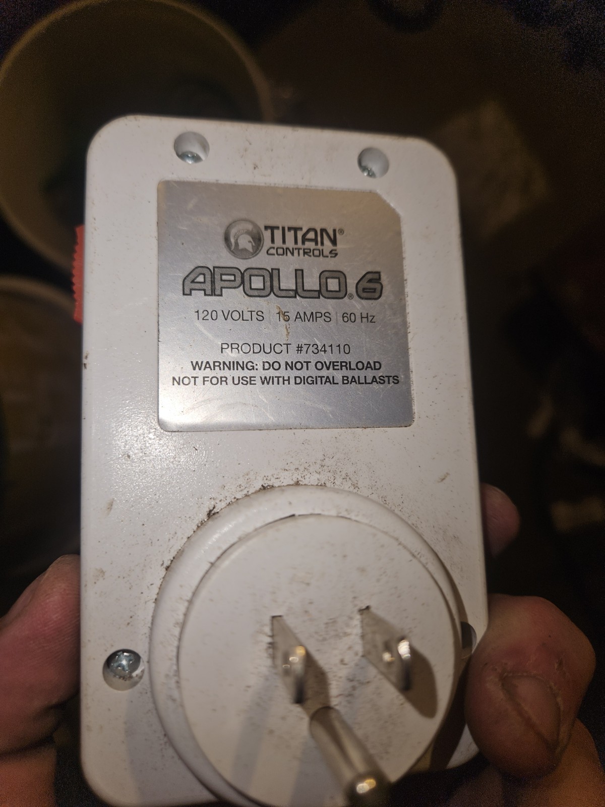 Titan Controls Apollo 6 Timer 120V 15A 60Hz Indoor Mechanical Type MPN 734110