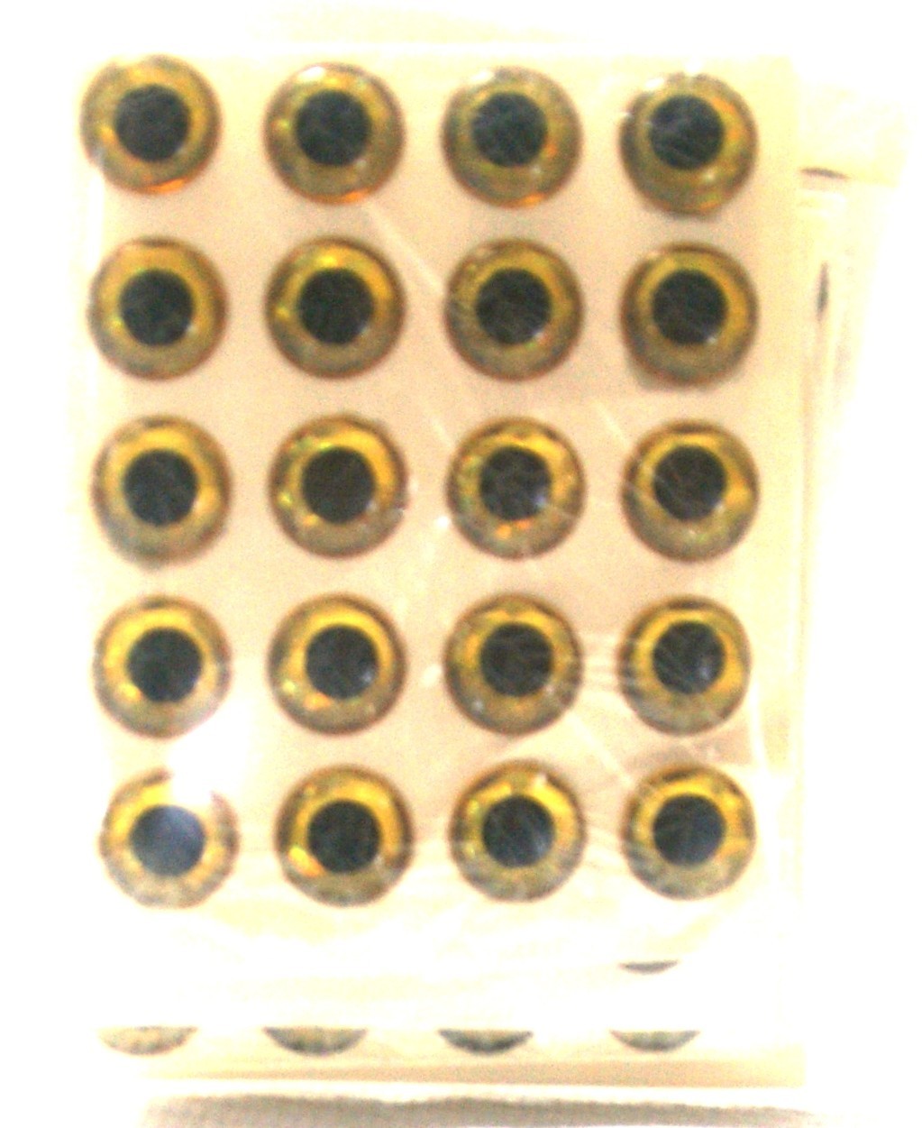 3D-Holographic Fishing Lure Eyes Self Stick Gold 10mm 100 Pcs New #379