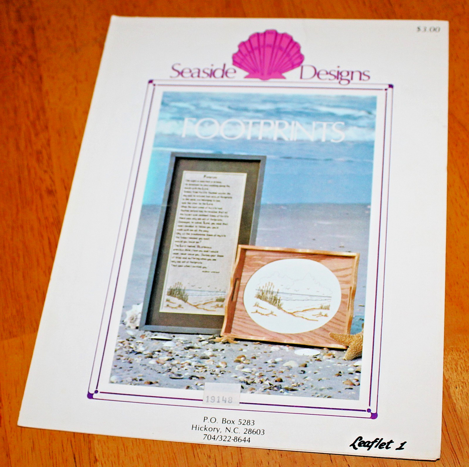 Seaside Designs ~ FOOTPRINTS Cross Stitch Leaflet #1 - Jean Knight Berry  2 Proj