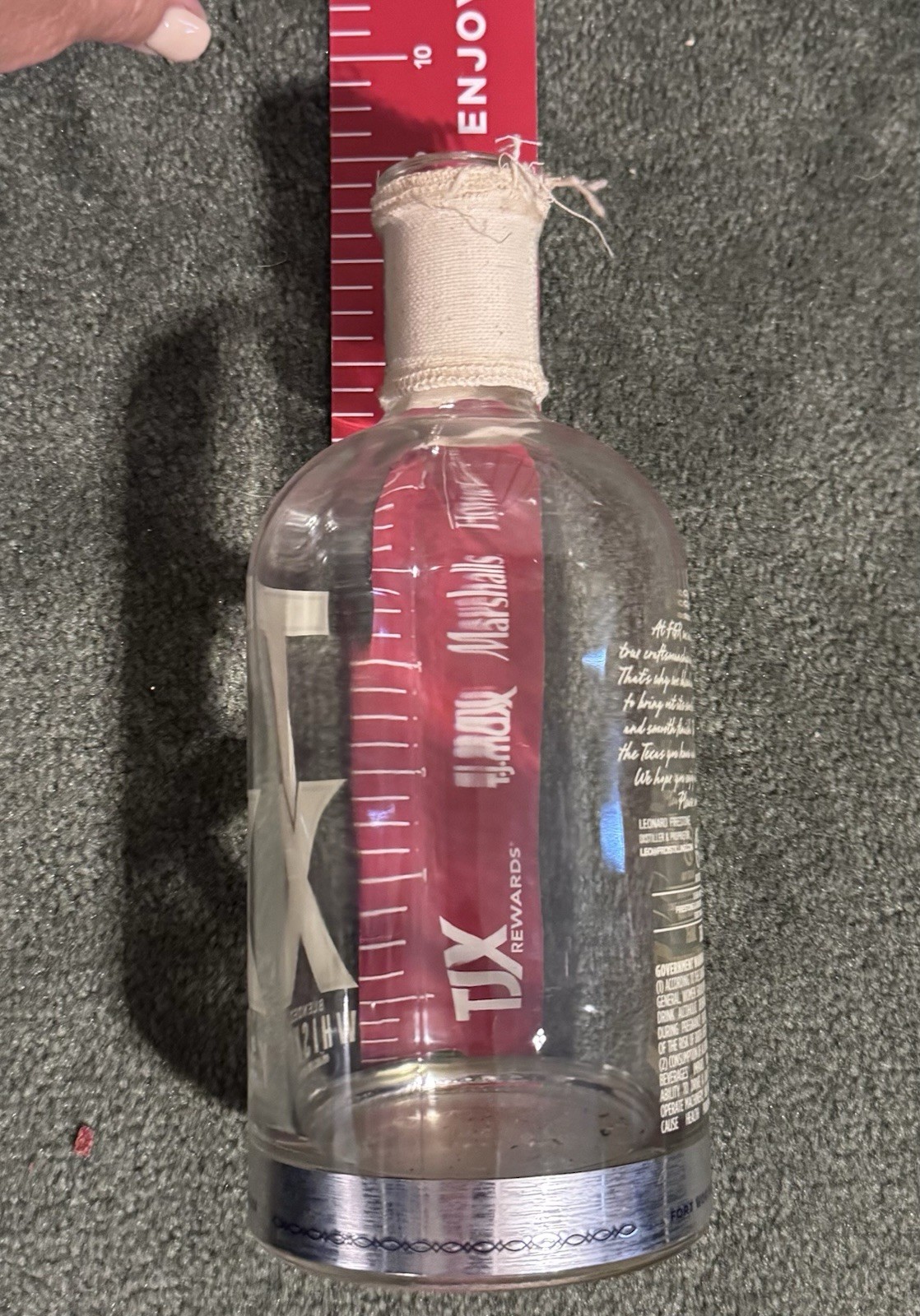 TX Texas Straight Bourbon Whiskey Empty Glass Bottle Used Empty