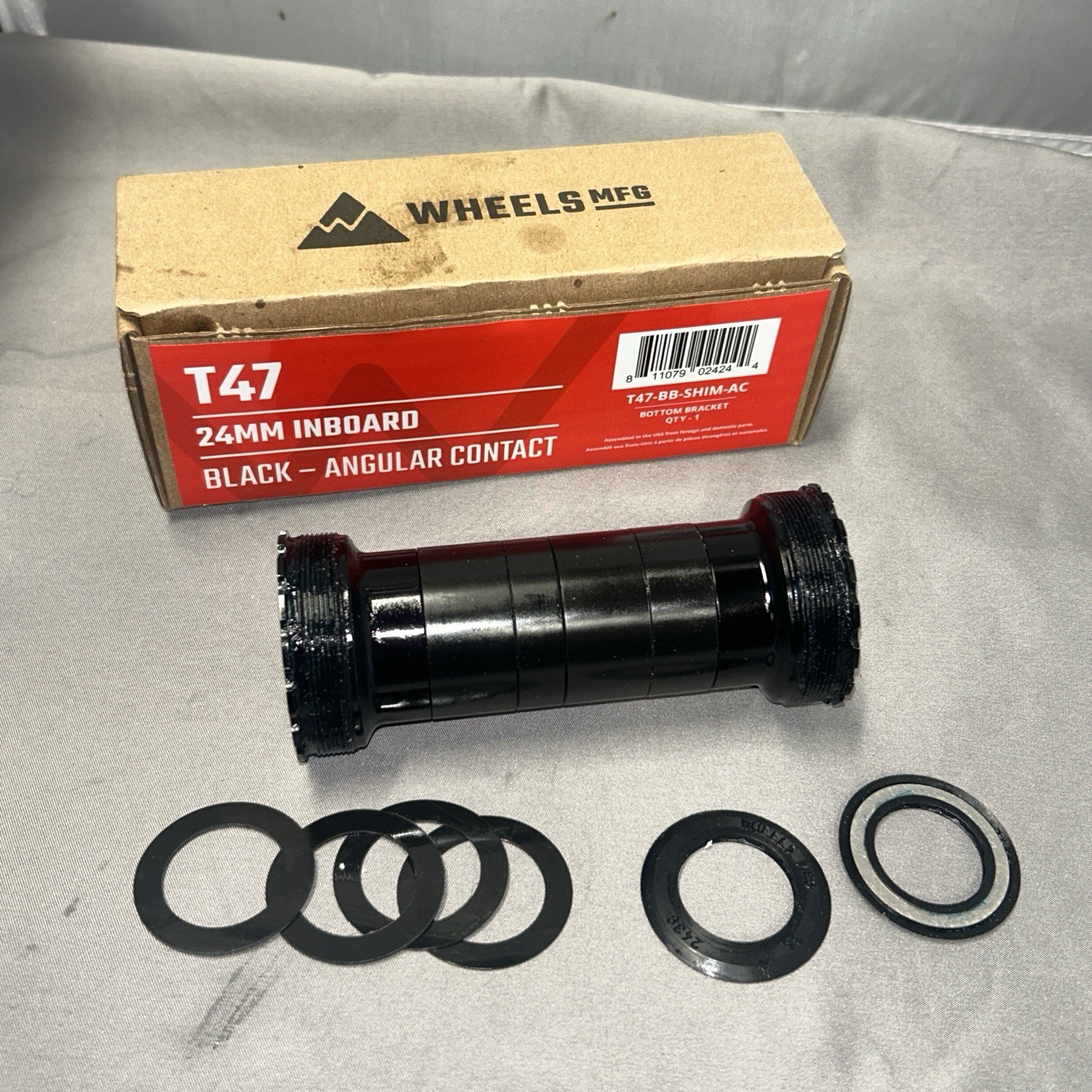 Wheels Manufacturing T47 Inboard Bottom Bracket w/ Angular Contact 24mm Shimano