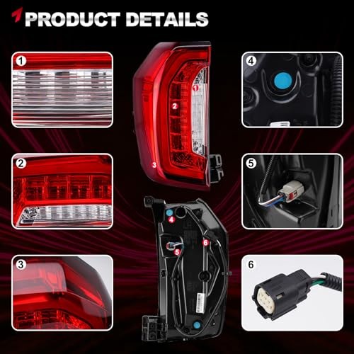 OEM Style LED Tail Light Assembly Tail Lamp Compatible with 2021 Driver Side
