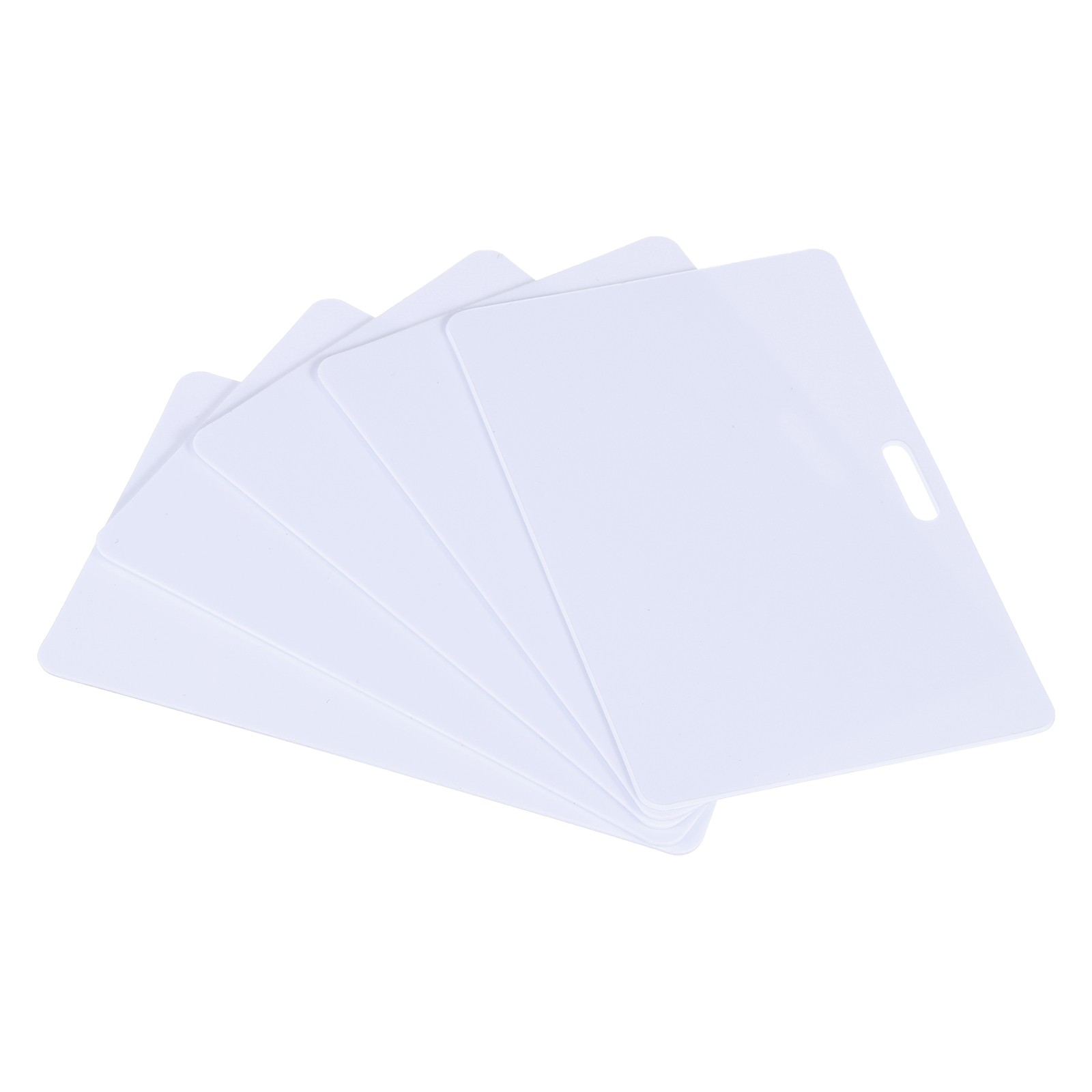 3.39 x 2.13" PVC Blank Cards with Slot Punch on Short Side, 50 Pcs, White