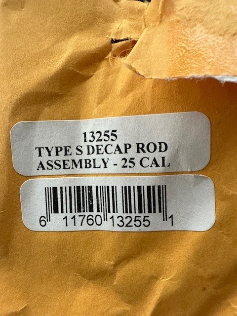 Redding Reloading #13255 Type S Decap Rod Assembly 25cal