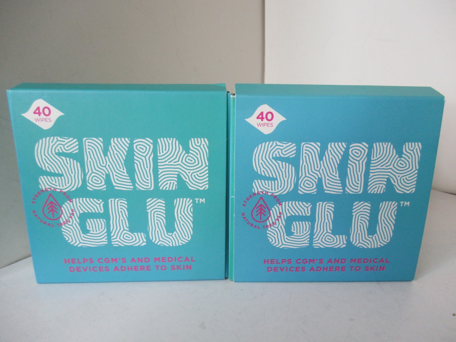 SKIN GLU Skin Wipes Helps CGM’s & Medical Device 2 Packs Of 40