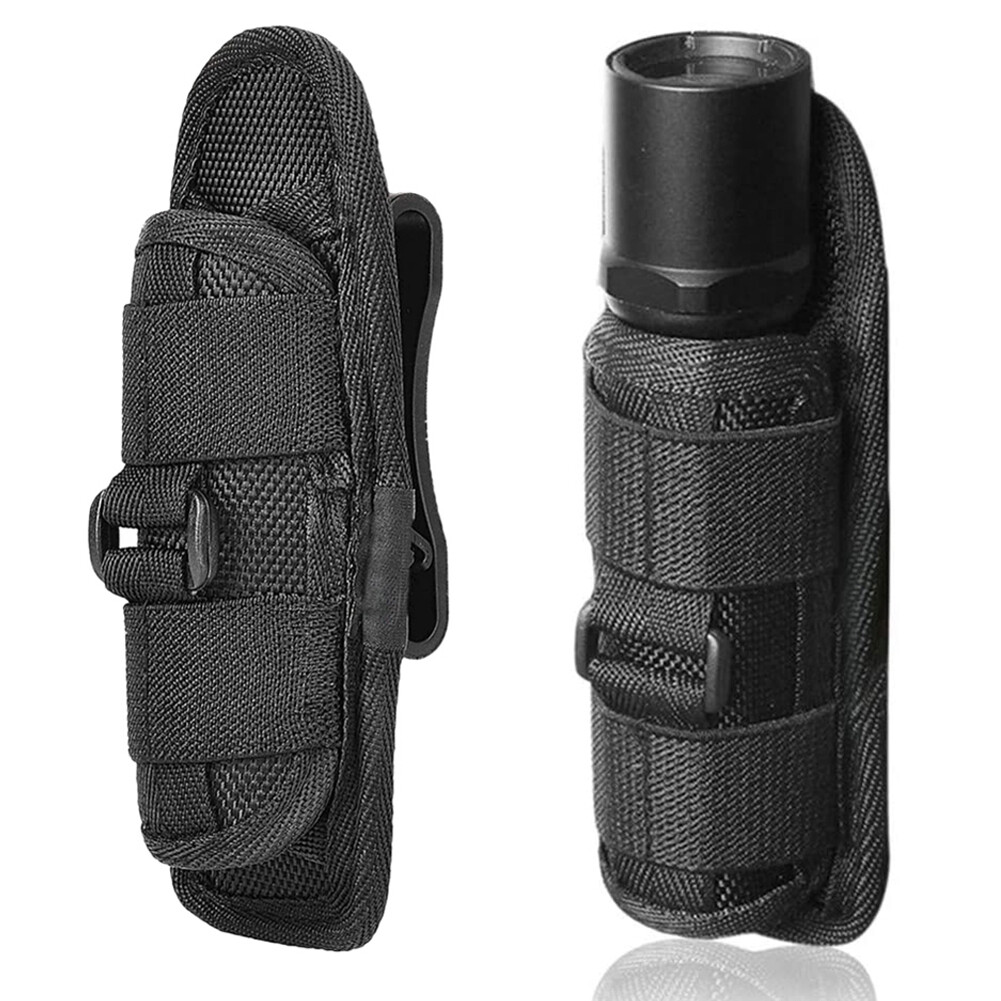 Nylon LED Flashlight Pouch Torch Holster Holder Belt Bag Case Black 2*6 inch