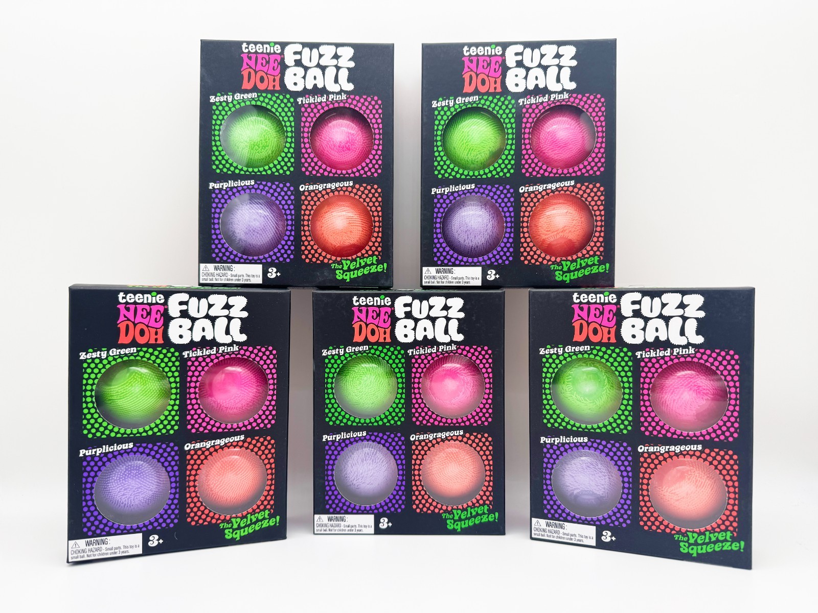 LOT OF 5x NeeDoh Teenie Fuzz Ball 4 PACK Nee Doh Mini Fuzzball Squishy TikTok