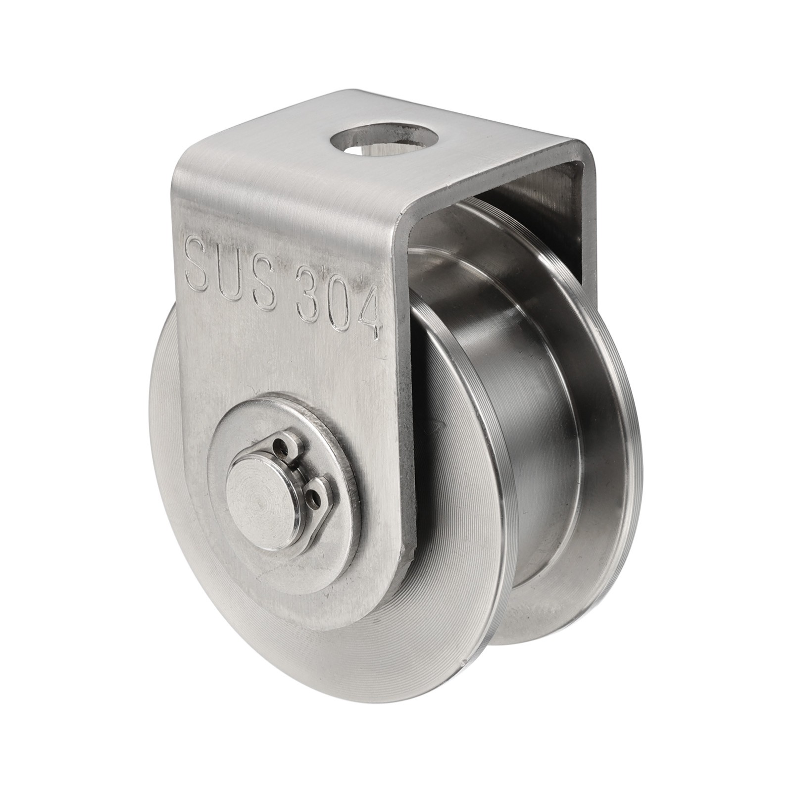 Dia.1.9" H Groove Wheel with Bracket, Track Wheel Load 660 lbs