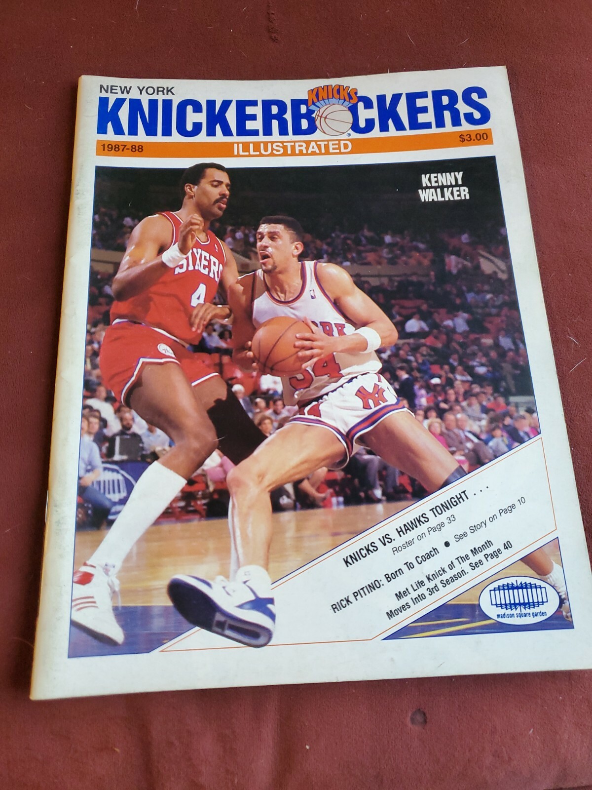 1987 Knicks Program November 10, 1987 Atlanta Hawks Ewing/Wilkins/mark jackson