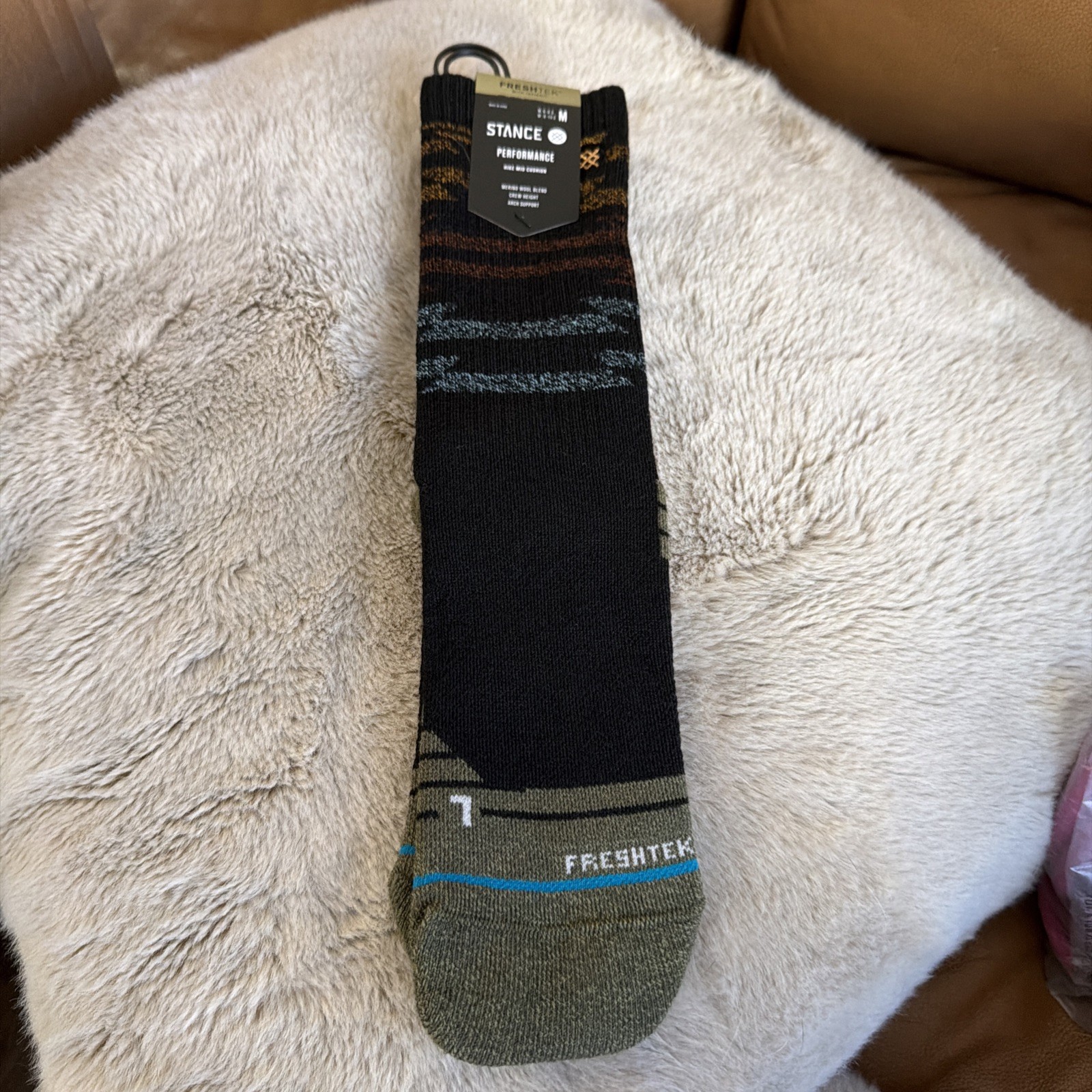 New! Stance Performance Hike Mid Cushion Merino Wool Blend Crew Medium Freshtek