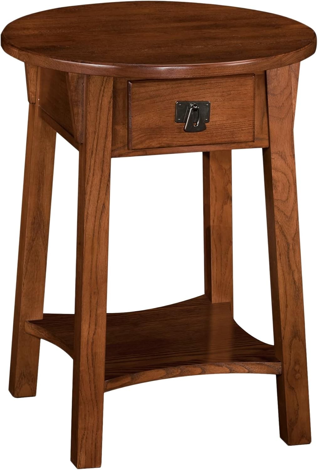 Haven Ridge Oval End Table One Drawer Side Table Farmhouse White 214387