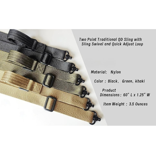 2 Point QD Sling Tactical Rifle Sling Quick Adjust with Swivels