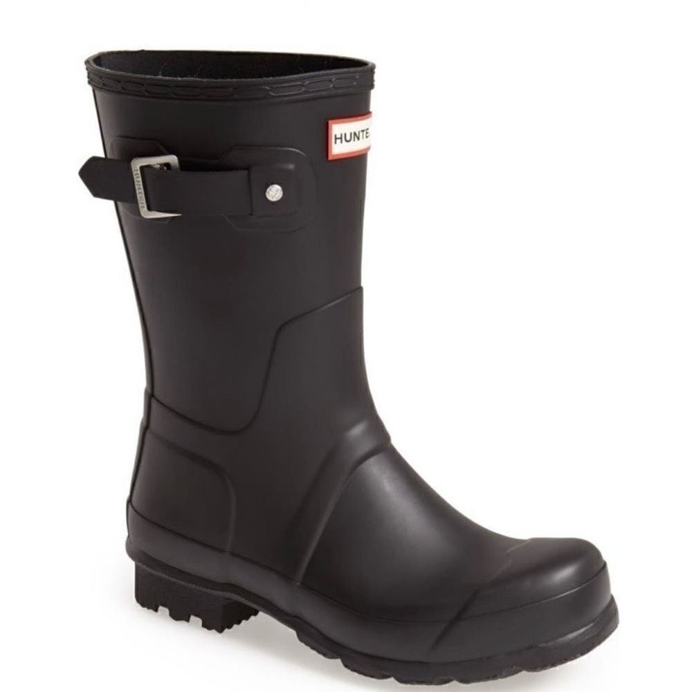 HUNTER Men's Original Short Waterproof Rain Boot, Rubber Black, Size 12, NWT