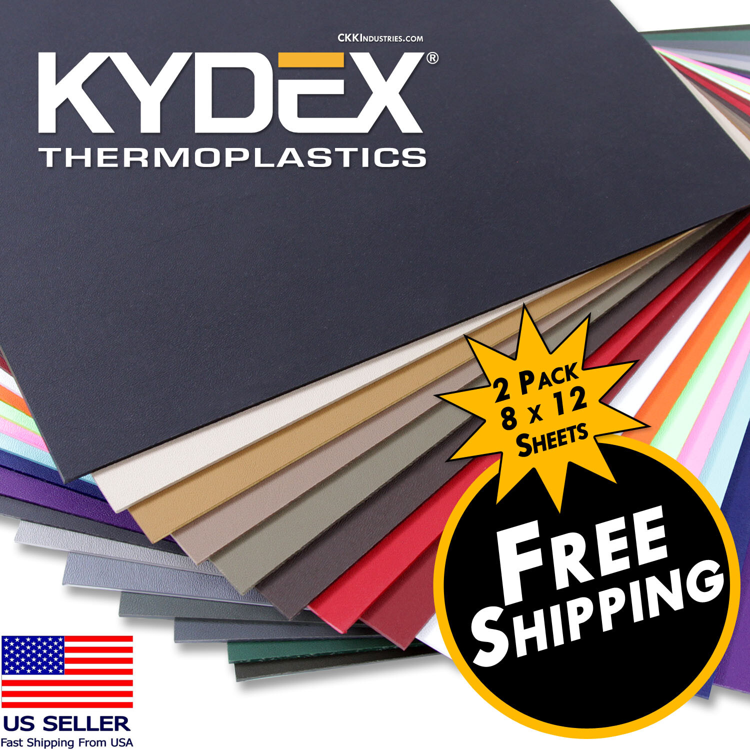 KYDEX® Sheet - Color Collection - (8in x 12in)(.080in thickness)(2 Sheets)