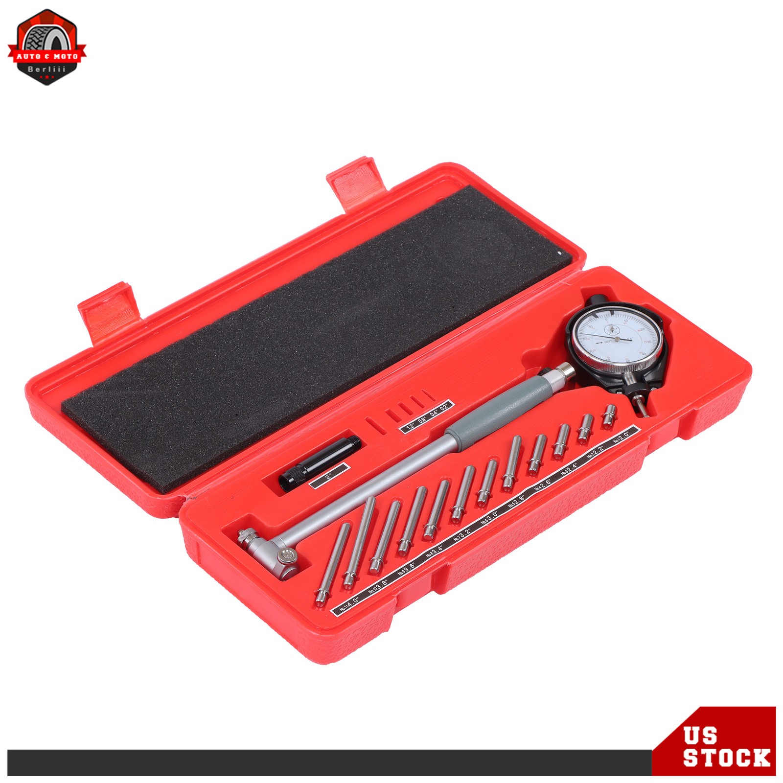 2-6" Dial Bore Gage Gauge 0.001" Engine Cylinder Measuring Hole Measurt Tool Kit