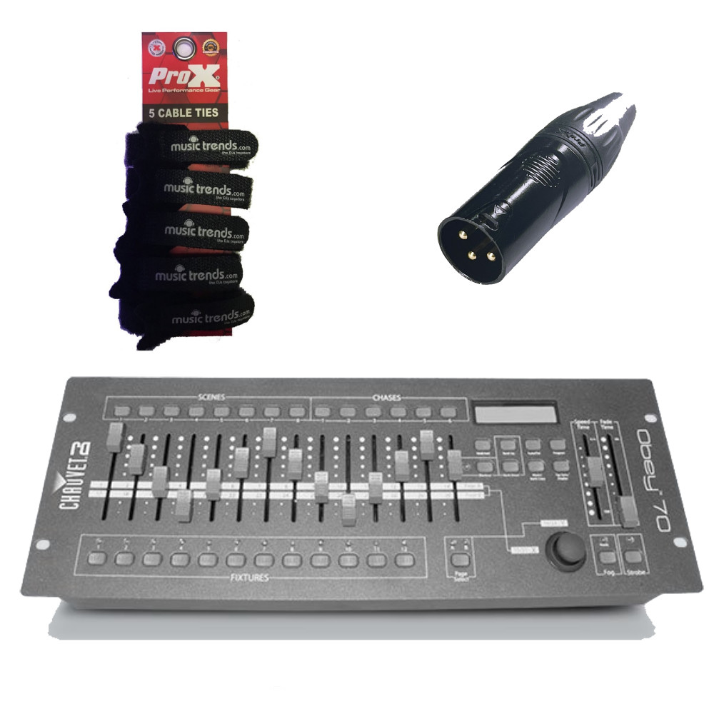 CHAUVET DJ Obey 70 Universal DMX-512 Controller + 3P Terminator and cable wraps