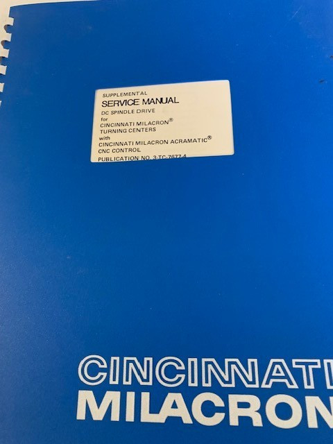 Cincinnati Milacron Service Manual for Title Cinturn Turning Centers