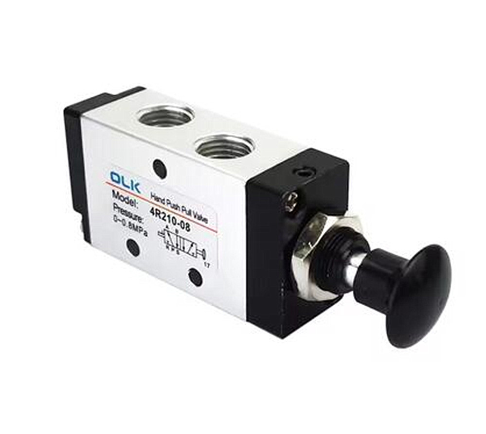 4R210-08 Manual Valve 2 Way 5 Position Push Pull Pneumatic Switch Of Directional