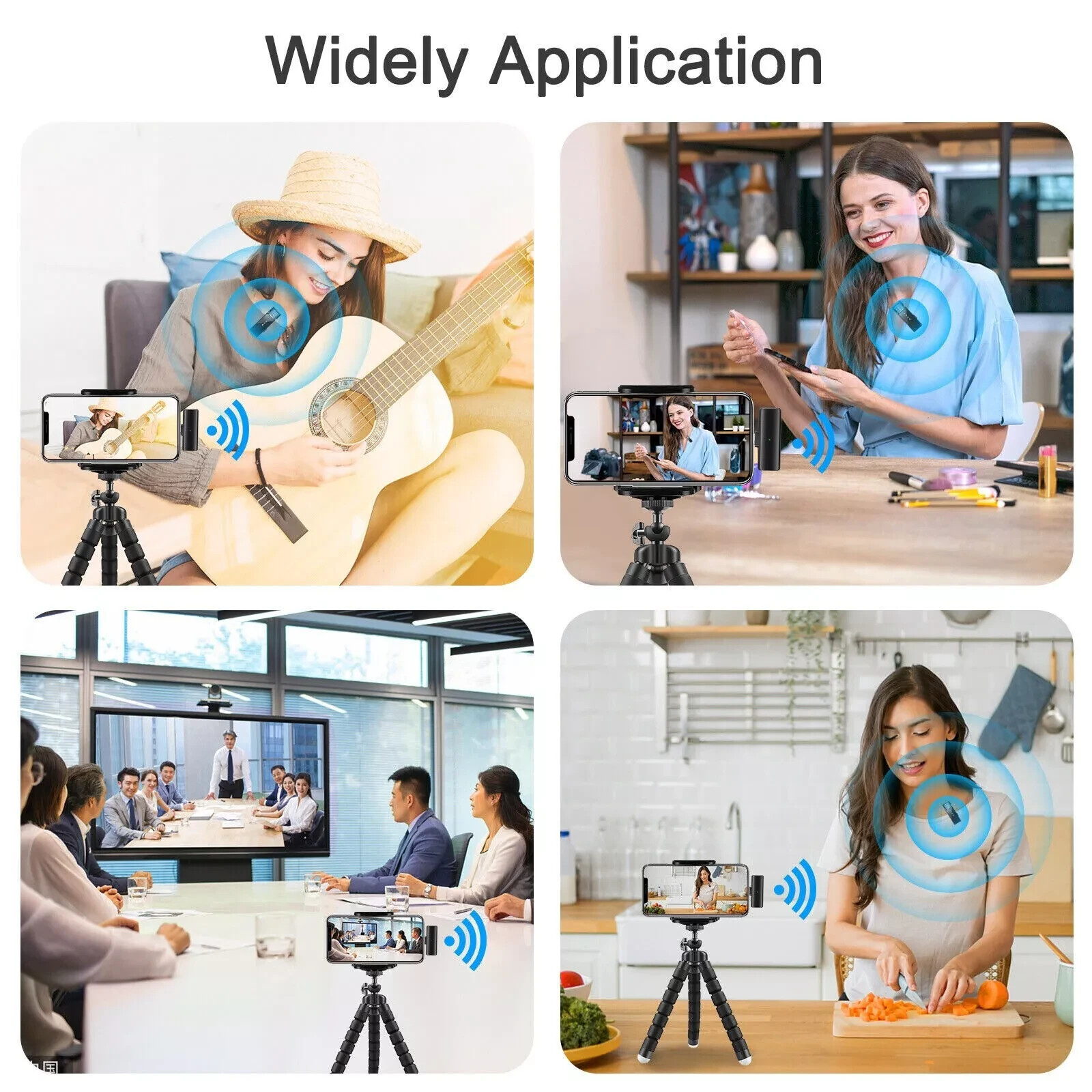 Professional Wireless Lavalier Microphone Recording Mic Interview Video Podcast