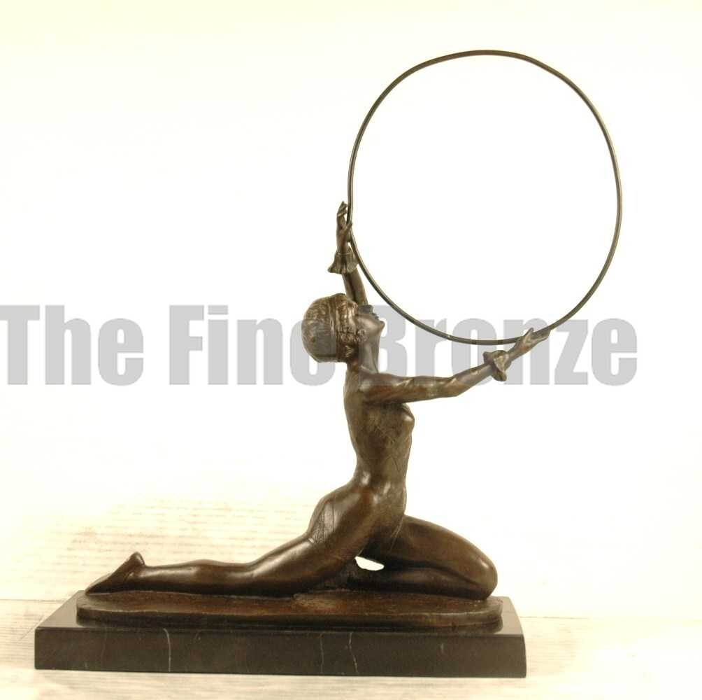 bronze statue art deco girl bronze sculpture "Ecstasy", signd F.PREISS